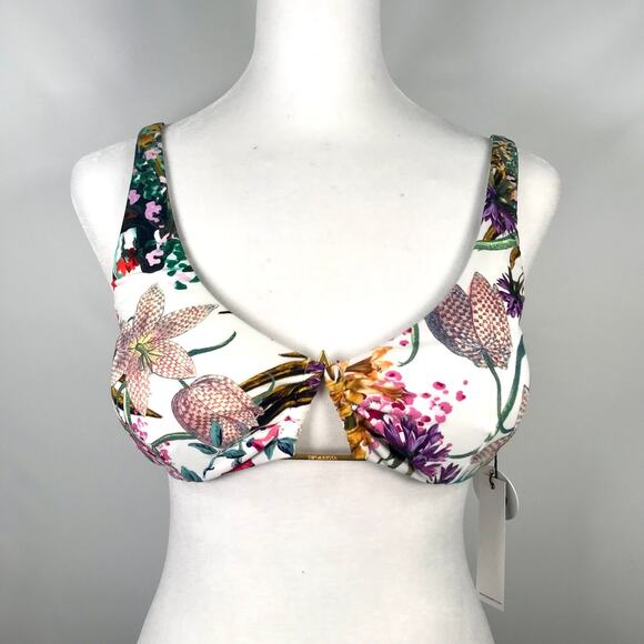 Swiminista Christian Lacroix Bikini Top Medium Josephine Flirty Floral Tie Back‎ - Picture 2 of 7
